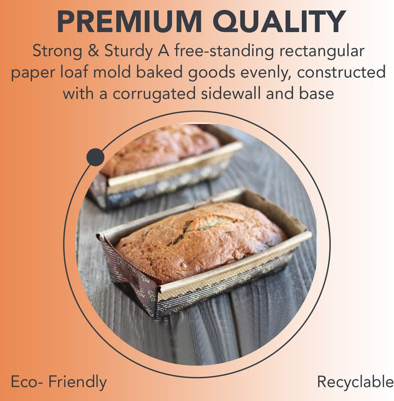 Disposable Paper Loaf Pan - 25ct 9 x 3 x 275 All-NaturalRecyclableMicrowaveFreezer Safe