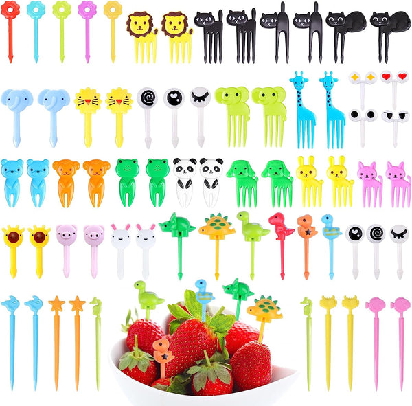 152PCS Kids Food Picks - Fun Animal Toothpicks for Picky Eaters - BPA Free