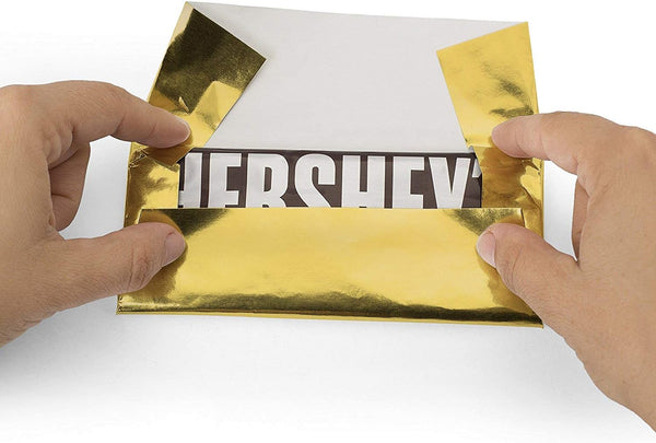 Candy Bar Wrappers - Pack of 100 Foil with Paper Backing 6 X 75 Gold