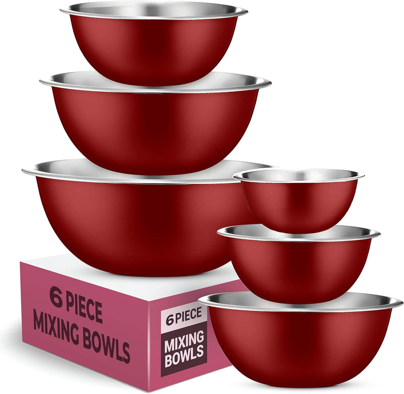 Stainless Steel Mixing Bowl Set - Space Saving Easy to Clean 5 Pieces