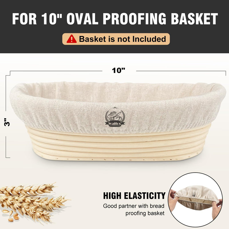 WALFOS 6-Pack Bread Basket Liner - 9 Round Banneton Cloth for Bread Proofing