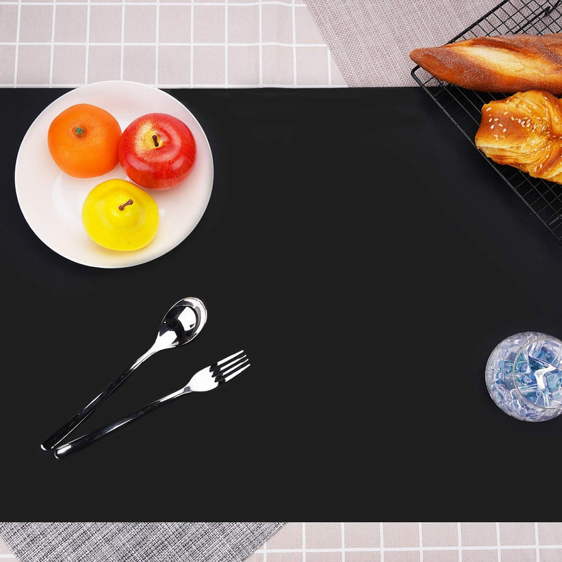 Large Silicone Kitchen Counter Mat 25 x 17 Nonslip Heat Resistant Multipurpose Pad - Black