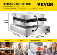 VEVOR Electric Donut Maker, 9 Holes Commercial Donut Machine, 2000W Electric Doughnut Machine, Double-Sided Heating Commercial Donut Maker, for Home & Commercial Use with Non-stick Teflon Coating