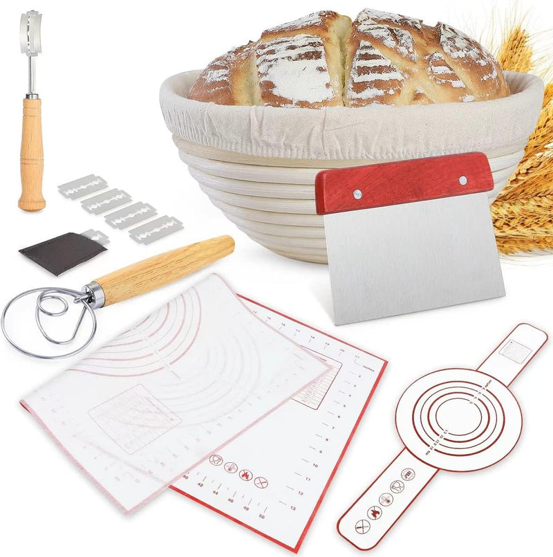 Banneton Proofing Basket Set - Sourdough Bread Baking Kit