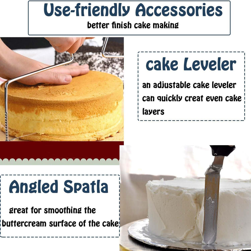 Cake Decorating Kit - 12 Turntable 35 Supplies 24 Piping Tips Spatula Leveler