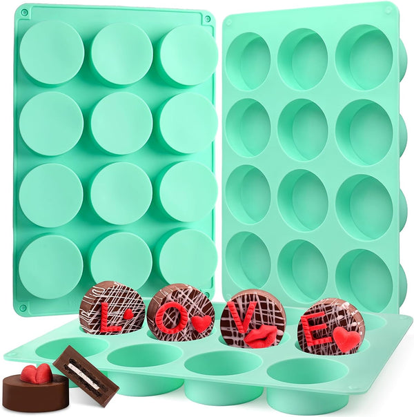 Chocolate Cookie Molds - 12 Cavity Cylinder Silicone 2 Pack