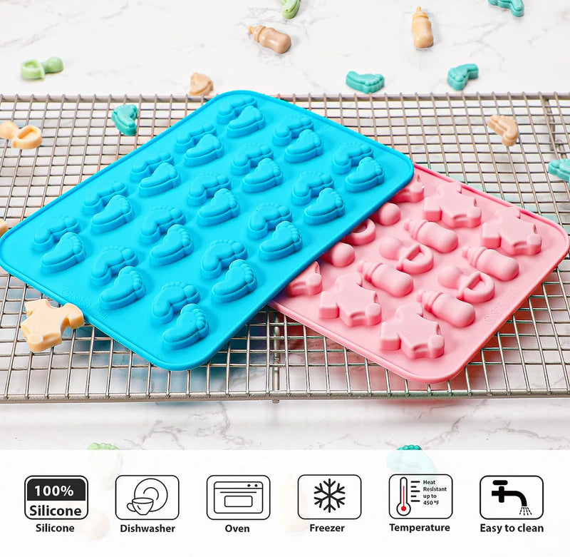 Webake Baby Molds - Bite Size Silicone Candy  Gummy Mould for Baby Shower Cake Decorating