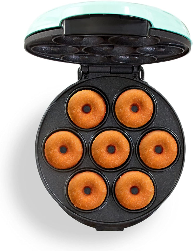 Kid-Friendly Donut  Waffle Maker Combo - Aqua  Red Heart 4 Inch