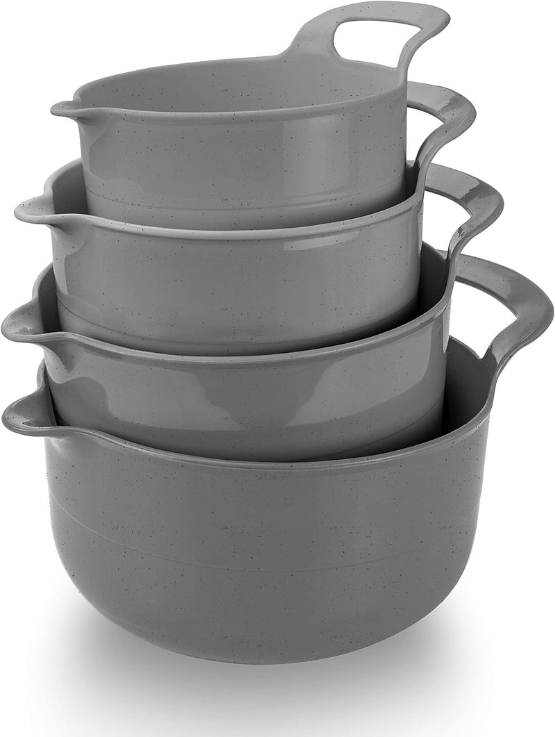 4-Piece Nesting Mixing Bowl Set - Blue Ombre - with Spouts and Handles