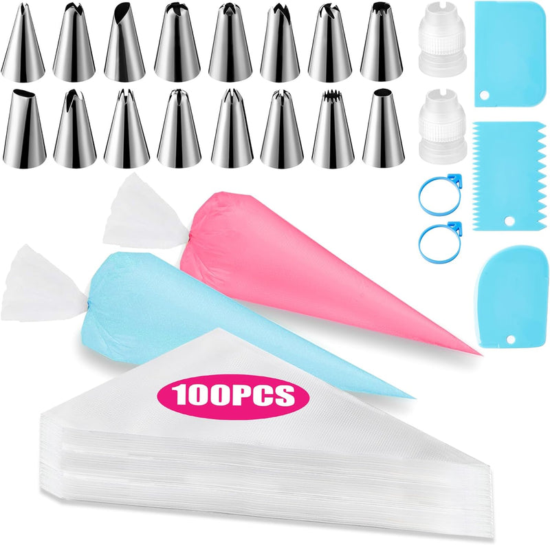 100pcs Disposable Piping Bags 12 Inch - Anti-Burst Non-Slip Pastry Bags for CakeCookie Decorating