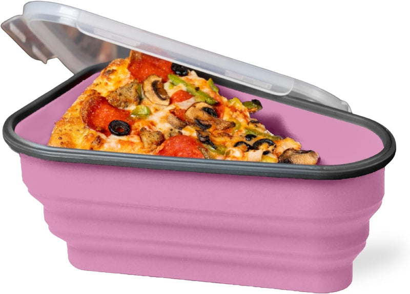 The Perfect Pizza Pack - Reusable Pizza Storage Container with 5 Microwavable Trays - BPA-Free Organizer for Space-Saving Red