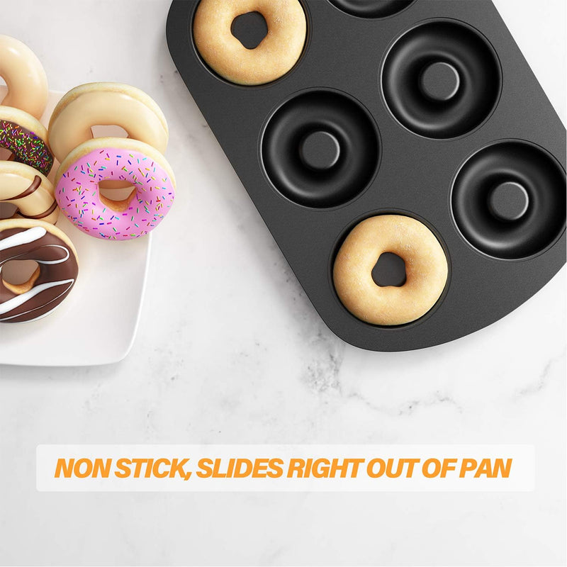 Non-Stick Donut Baking Pans - Set of 3 6-Cavity Full-Sized Donuts 3 14 Individual Size