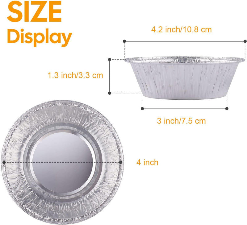 Mini Aluminum Pie Pans - 50 Pack for Bakeries Cafes and Restaurants