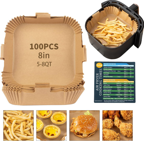 100PCS Air Fryer Parchment Liners for Ninja DZ201  Ninja Foodi 9x6 - Food Grade  Disposable