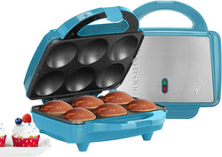 Non-Stick Cupcake Maker - Makes 6 Cupcakes Muffins and Cinnamon Buns for Birthdays and Holidays - Teal