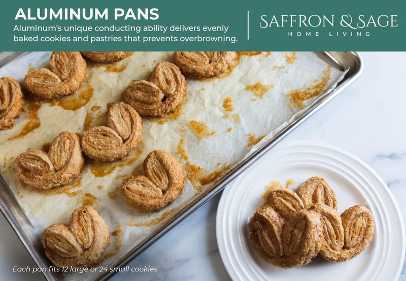 2-Pack Aluminum Half Sheet Baking Set - Commercial Quality by Saffron  Sage Home Living