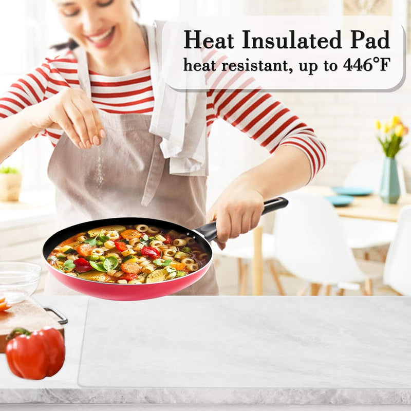 Large Silicone Kitchen Counter Mat 25 x 17 Nonslip Heat Resistant Multipurpose Pad - Black