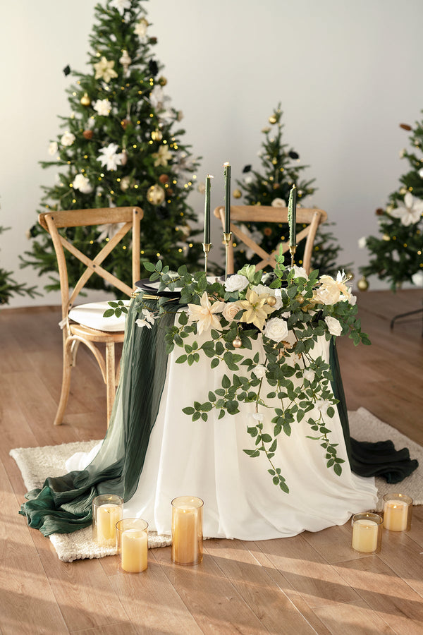 Christmas Champagne Floral Swags for Sweetheart Table
