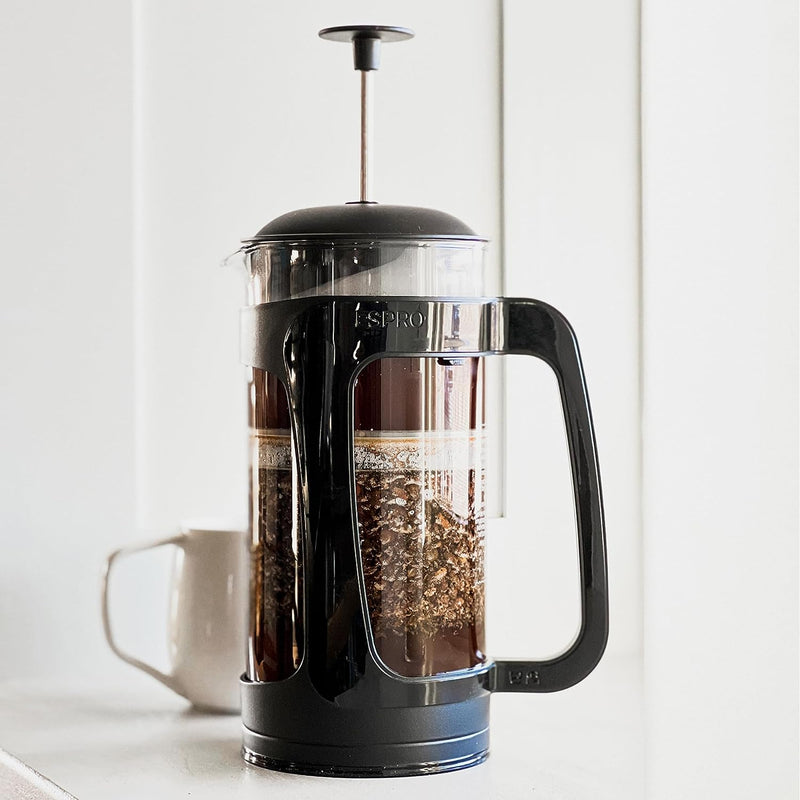 ESPRO - P3 French Press - Double Micro-Filtered Coffee and Tea Maker, Grit-Free and Bitterness-Free Brews, Ideal for Loose Tea and Coffee Grounds - (Black, 32 Oz)