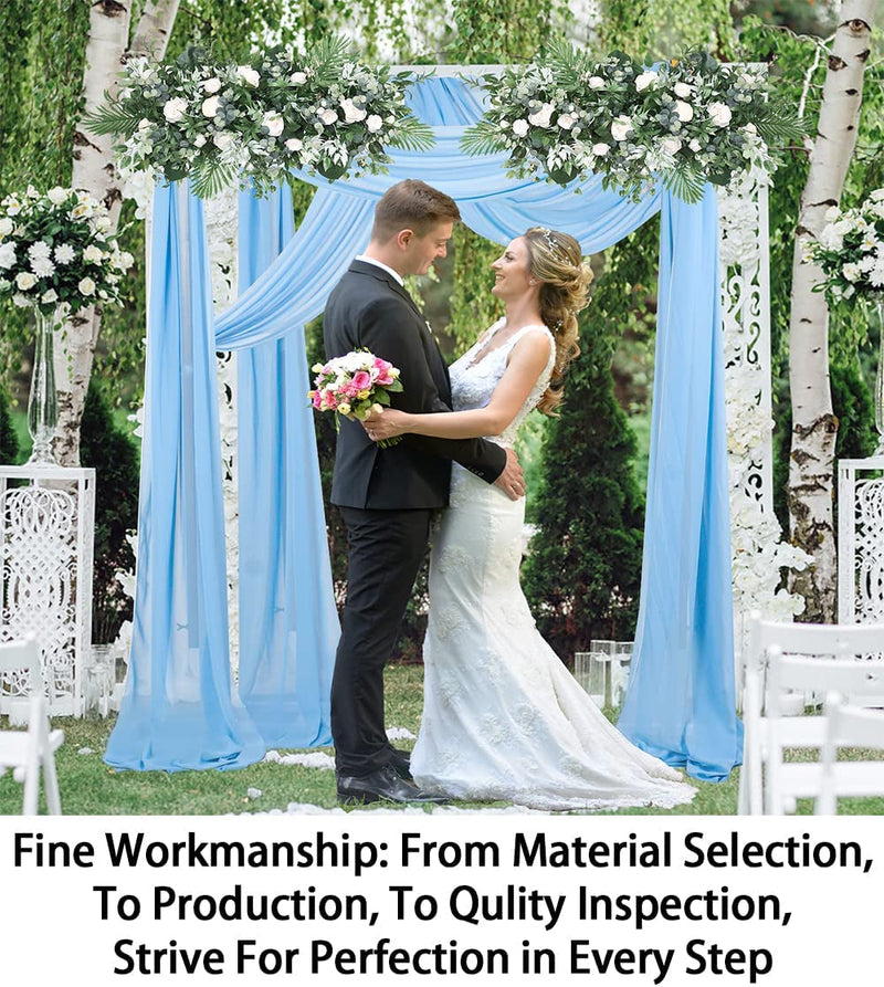 Wedding Arch Drapes - 2 Panels 24Ftx20Ft Baby Blue Chiffon Fabric