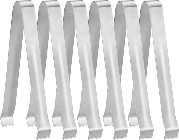 New Star Foodservice 42269 Restaurant-Grade Pom Tong, Stainless Steel, 6.5 inch, Set of 6, Silver