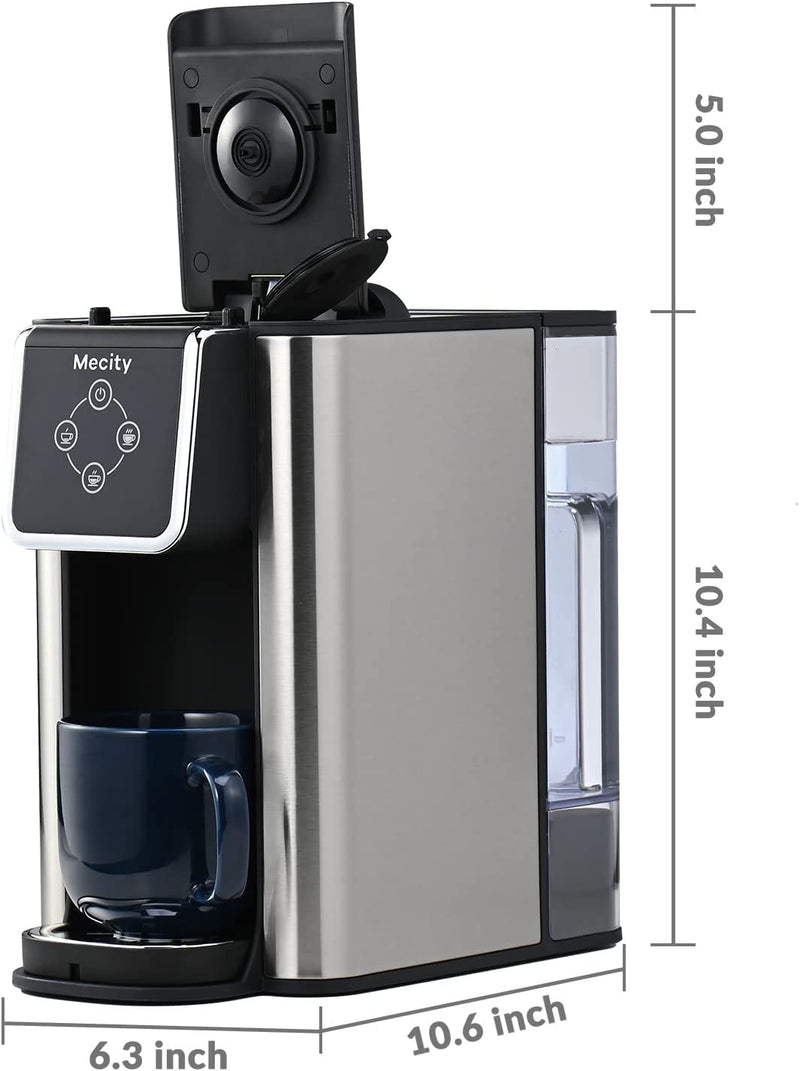 Mecity Coffee Maker 3-in-1 Single Serve Coffee Machine, Compatible with K-cup Coffee Capsule, Instant Coffee Brewer, Loose Tea maker, 6,8,10 Ounce Cup, Removable 50 Oz Water Reservoir, 120V 1150W