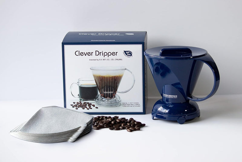 Clever Coffee Dripper and Filters, Large 18 oz (Royal Blue)| Barista's Choice| Safe BPA Free Plastic|Includes 100 Filters