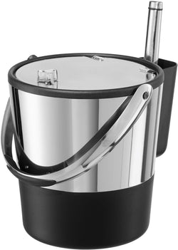 Oggi Insulated Ice Bucket, 4 Quart / 3.8 L, Stainless Steel, Black