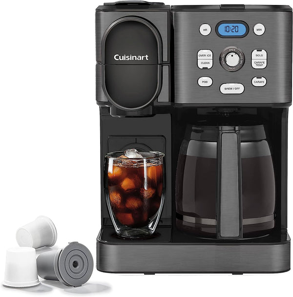 Cuisinart Coffee Maker, 12-Cup Glass Carafe, Automatic Hot & Iced Coffee Maker, Single Server Brewer, Stainless Steel, SS-16BKS