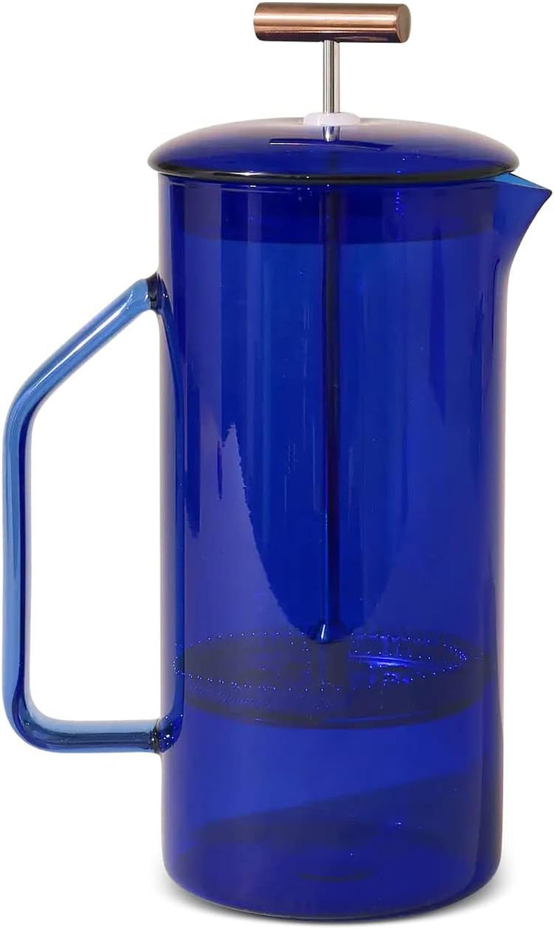 Glass French Press, Cobalt