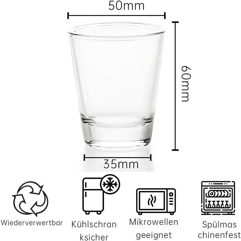 BCnmviku 1.5 oz Shot Glasses Sets with Heavy Base, Clear Shot Glass (6 Pack)