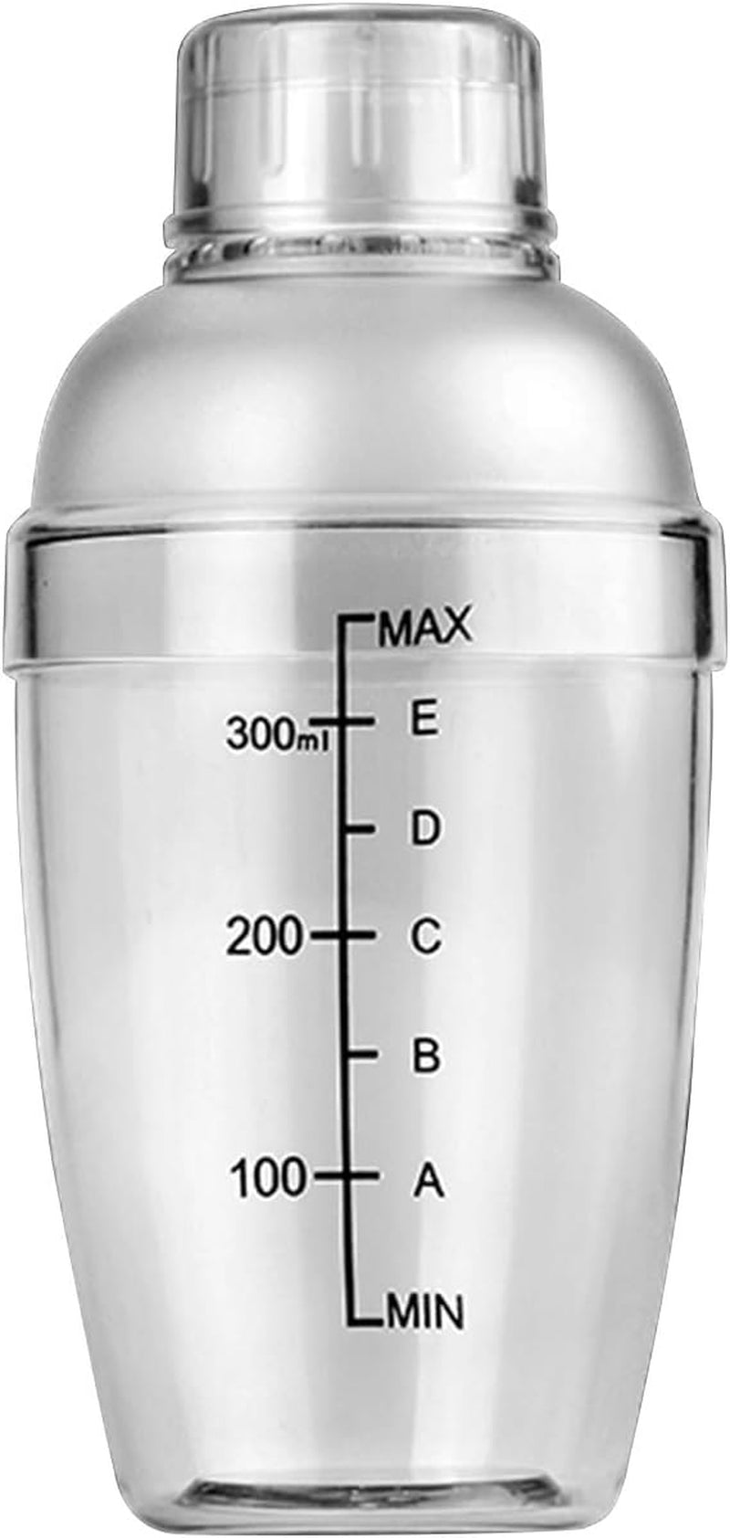 1Pc Plastic Cocktail Shaker with Scale and Strainer Top, Clear Plastic Cocktail Shaker Bottle Wine Mixer Bottle Cocktail Tea Measuring Jigger for Bar Party Home Use (500ml/17oz)