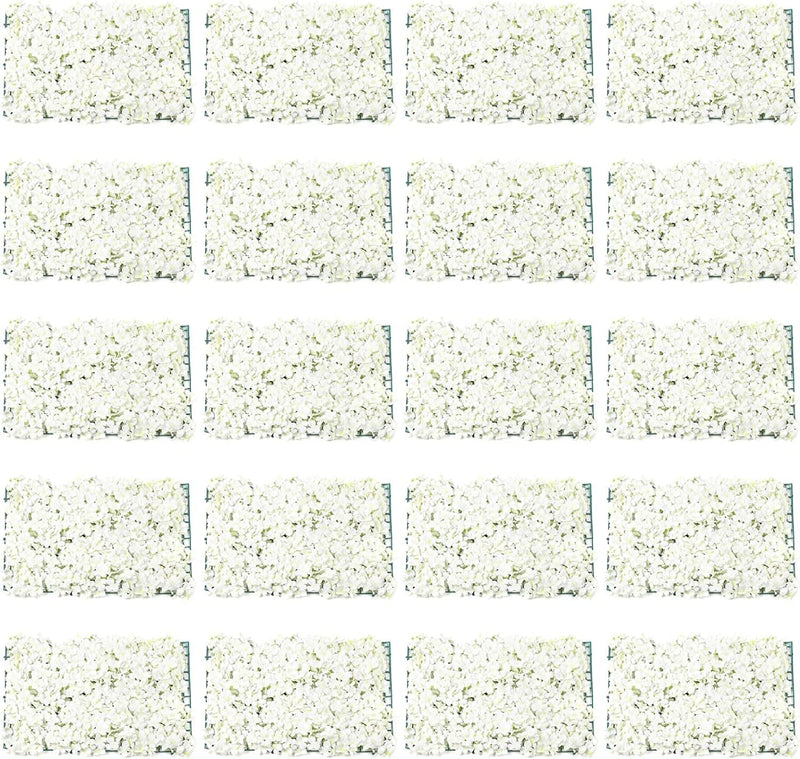 LoyalHeartDY Flower Wall Panels - 20 PCS Artificial Hydrangea Decor for Home Wedding Party - 24 X 16 - Christmas Festival Photo Backdrop