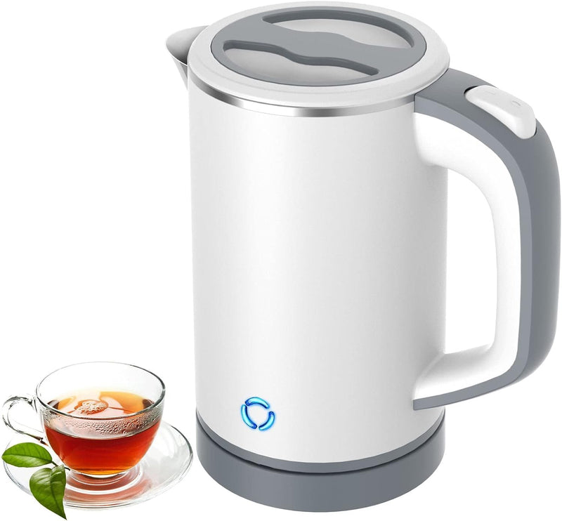 EVATEK Small Electric Kettle, 600W Mini Portable Tea Kettle, Travel Stainless Steel Interior Hot Water Boiler, Auto Shut-Off & No Base, Gift for Camping, Office, Student Dormitory