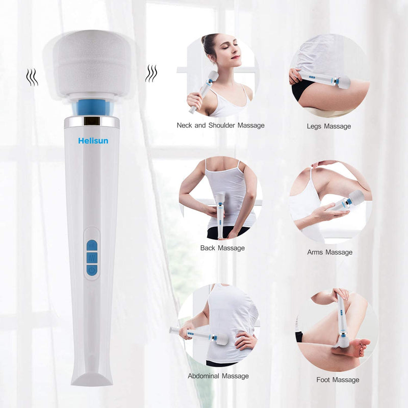 Magic Massager Rechargeable Cordless Wand Massager USB Charging 8 Speeds and 20 Frequencies Handheld Electric Back Massagers for Neck and Back Quiet