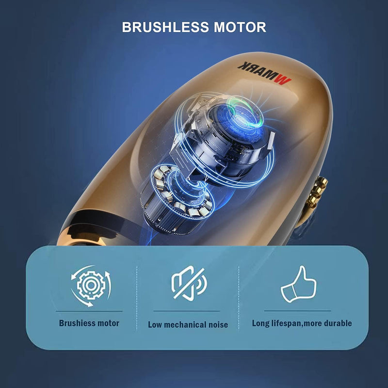 WMARK Barber Massager/Cordless Handheld Massager,USB Charge Neck/Legs/Hand/Face Massager, 2 Massage Nodes 2600AMH，Golden