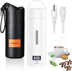 Travel Electric Kettle - Small Portable Mini Tea Coffee Hot Water Kettle Water Boiler for Travel & Work with Cup Bag, 304 Stainless Steel, 4 Temperature Controls, Auto Shut Off & Boil Dry Protection