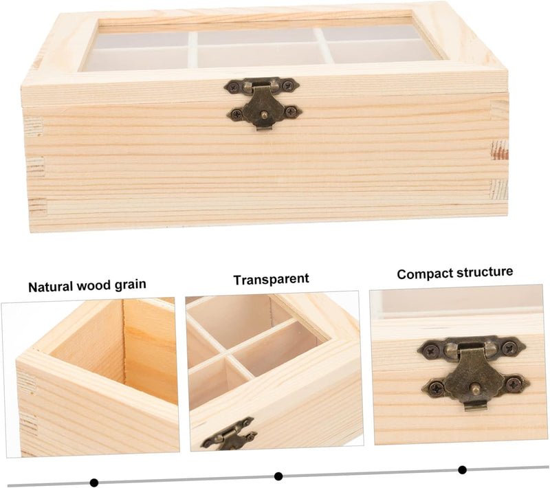 Housoutil Storage Drawers Wood Sugar Bag Box Tea Box Tea Organizer Box Tea Chest Organizer Tea Bag Organizer Tea Bag Holders Food Storage Organizer Container Box Compartment Tea Box Coffee