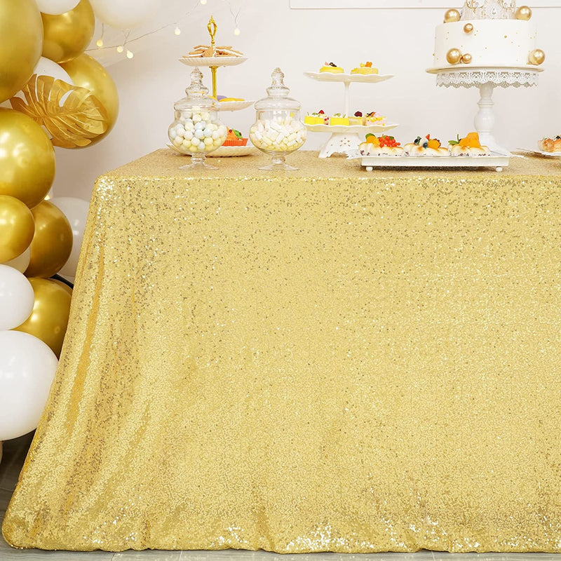 Gold Sequin Tablecloth for Parties - Glitter Manteles De Mesa 50X84