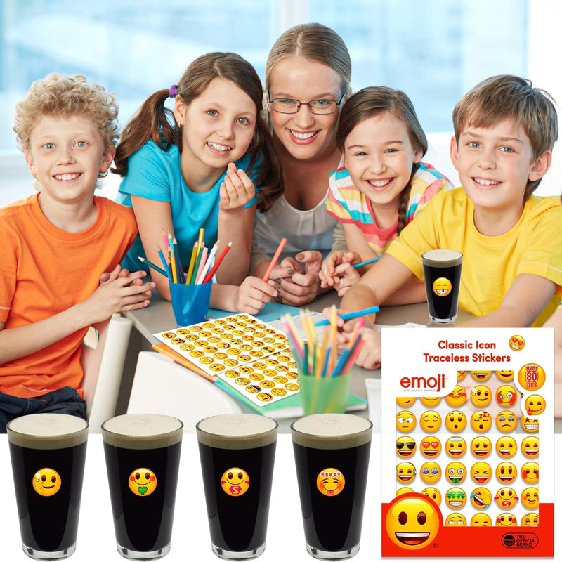 MORCART 84pcs Resuable Emoji Stickers Funny Icons Decorative Drink Marker, Party Gift for Kids Friends, Personalized Your Life, Removable & Washable