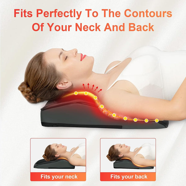 COMFIER Shiatsu Neck and Back Massager, Lower Back Massager with Heat,Massage Neck Pillow,Back Neck Massager for Back Pain Relief,shiatsu Massager with Vibration,Gift for Women Men at Home Office