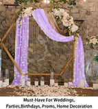 Wedding Arch Drapes 2 Panels 2.4Ftx20Ft Lavender Chiffon Fabric Drapery Wedding Arches for Ceremony Sheer Backdrop Curtains for Arbor Ceiling Wedding Decoration (2.4Ftx20Ftx2Pcs, Lavender)