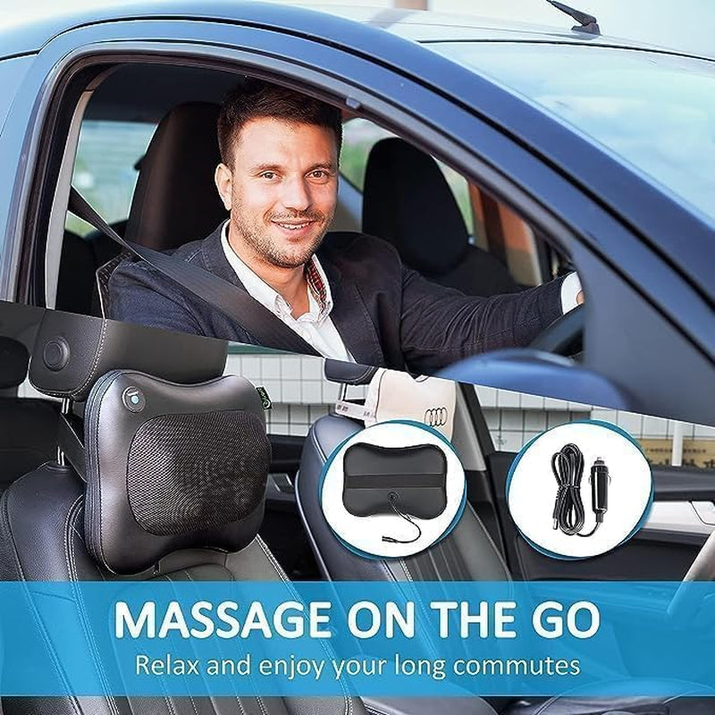 Massage Pillow Neck and Back Massager, for Pain Relief deep Mussle and Fatigue shiatsu Massager, Neck Massager with Heat and 3D Kneading and,Use at Home Car Office