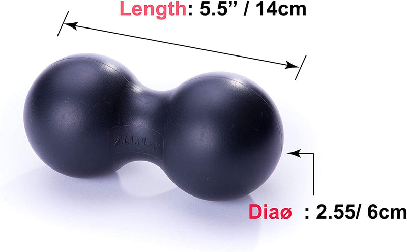 Peanut Massage Ball Roller, Double Lacrosse Ball, Acupoint Myofascial Release Muscle Knot Relaxer Mobility Trigger Point for Physical Therapy Self Deep Tissue Manual Massager Equipment Tool Set