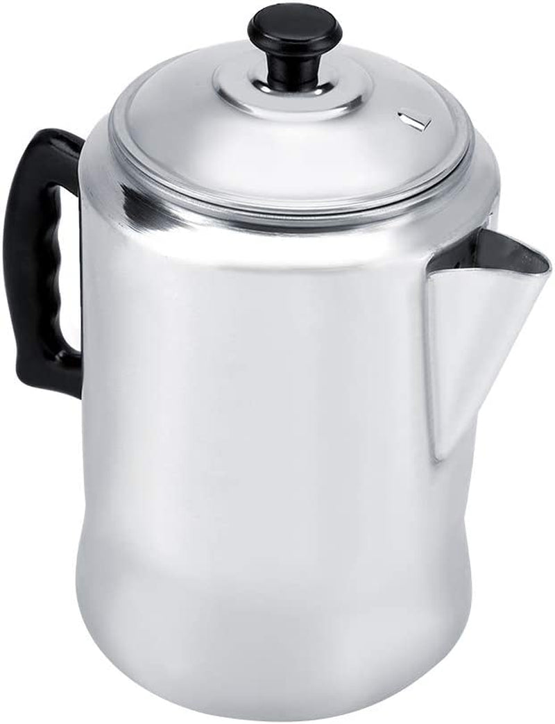 Serlium Aluminum Alloy Coffee Percolator Coffee Maker Pot Percolator Tea Kettle Stove Top Coffee Percolator with Lid for Home Outdoor