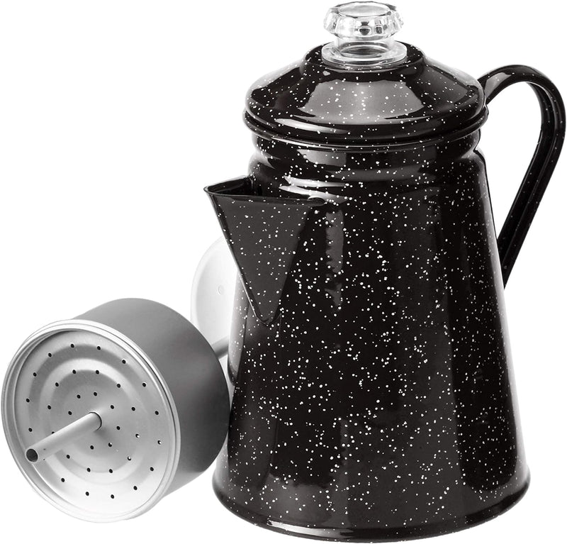 GSI Outdoors Percolator Coffee Pot | Enamelware Campfire Coffee Boiler Kettle for Outdoor Camping Cookware, Cabin, RV, Kitchen, Hunting & Backpacking