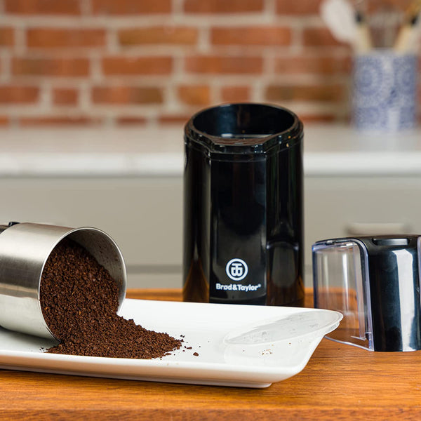 Brod & Taylor Coffee & Spice Grinder | Quiet Electric Stainless Steel, Removable 10oz Cup