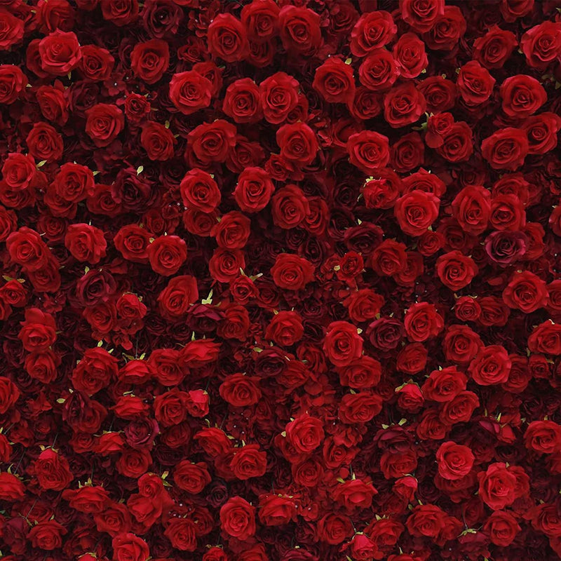 5D Artificial Flower Wall Panels - Red Rose Backdrop for Weddings Parties and Shops