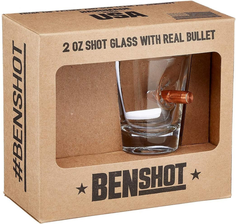 BenShot Shot Glass with Real .308 Bullet - 2oz | Made in the USA