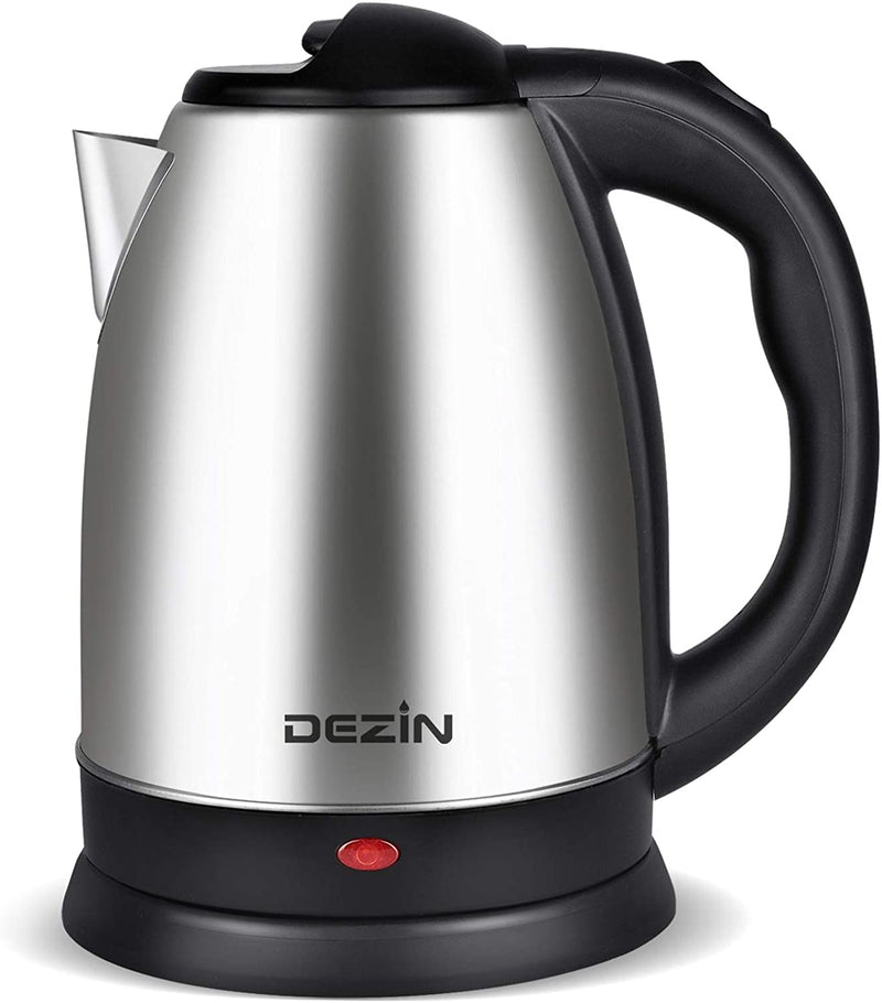 DEZIN Electric Kettle Upgraded, BPA Free 2L Stainless Steel Tea Kettle, Fast Boil Water Warmer with Auto Shut Off and Boil Dry Protection Tech for Coffee, Tea, Beverages